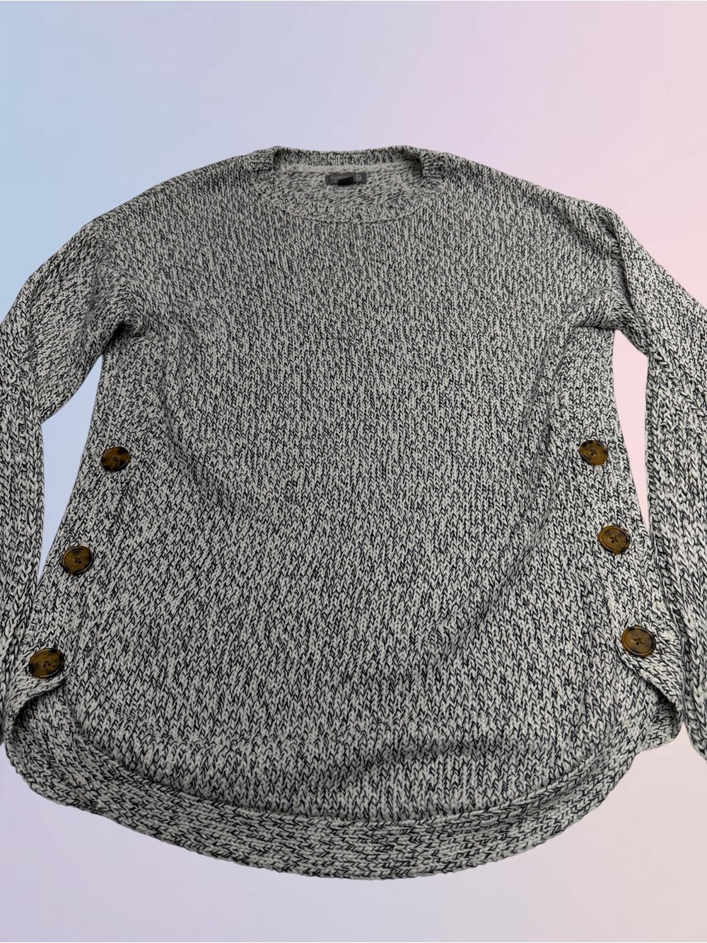 CUPCAKE CLOTHING Women’s Small White Black Crew Knit Sweater